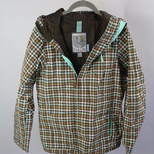 Women's Snow Jacket Burton Brown Plaid Size Small